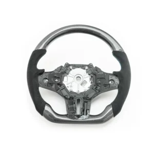 SHFT BMW G8X Flat Bottom Steering Wheel In Gloss Carbon Fibre & Alcantara (G80 M3, G82 M4 & G87 M2)